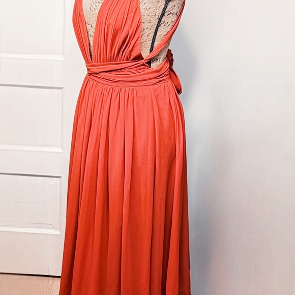 Free People Dresses & Skirts - 🧳 Free People Halter Criss-Cross Straps Orange-ish Formal Dress